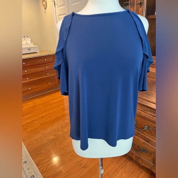 CeCe Cold Shoulder Ruffle Top - Picture 2 of 8